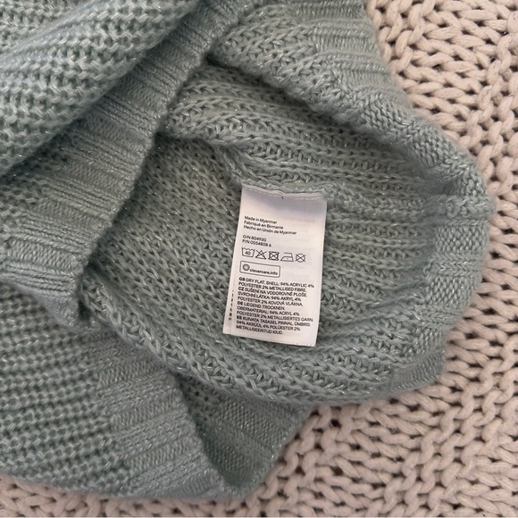 NWOT H&M Blue Glittery Women's High Neck Sweater Size XS - Picture 4 of 5